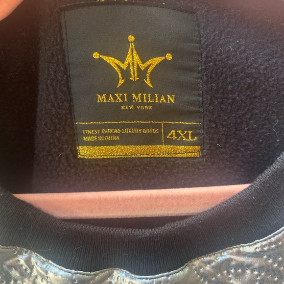 Maxi Milian New York Black & Silver Sweatshirt - Size 4XL - Picture 3 of 4